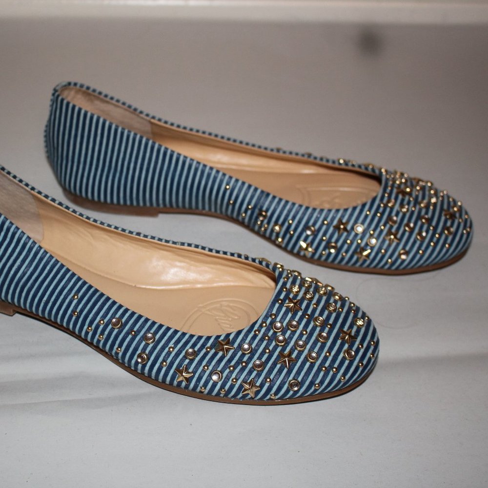 Gianni Bini blue and baby blue flats with studs